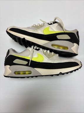 Nike Air Max 90 White Black Neon Lime Accent Sneakers